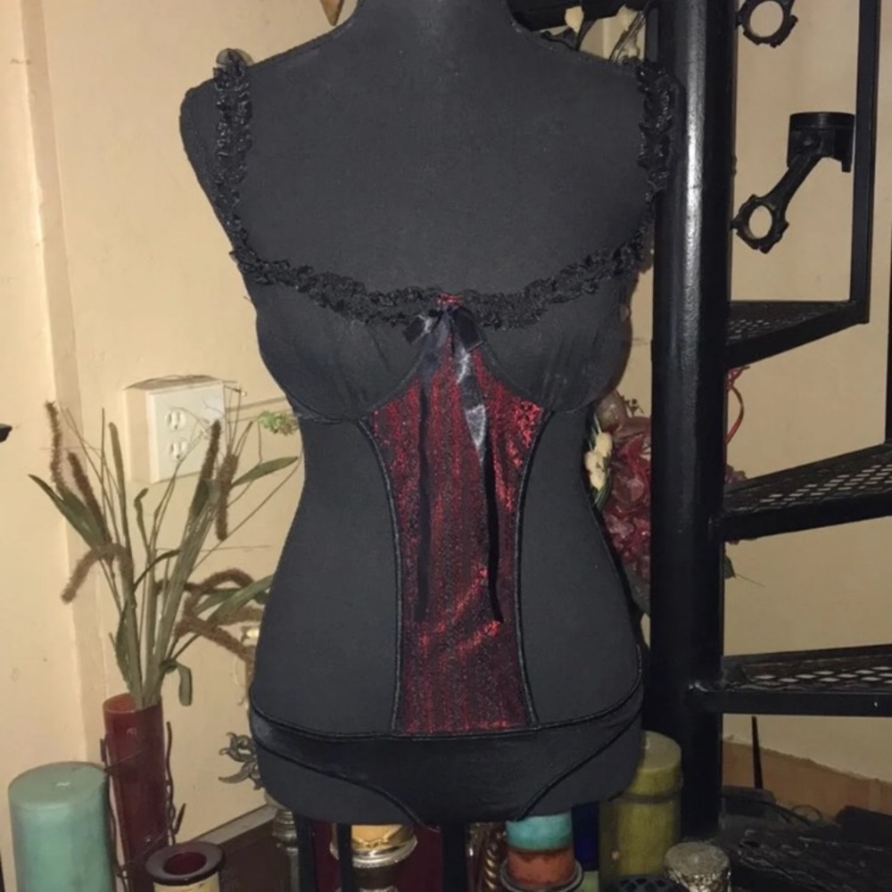 🔥SEXY🔥Red & Black Lace Vintage One Piece Lingerie Intimates